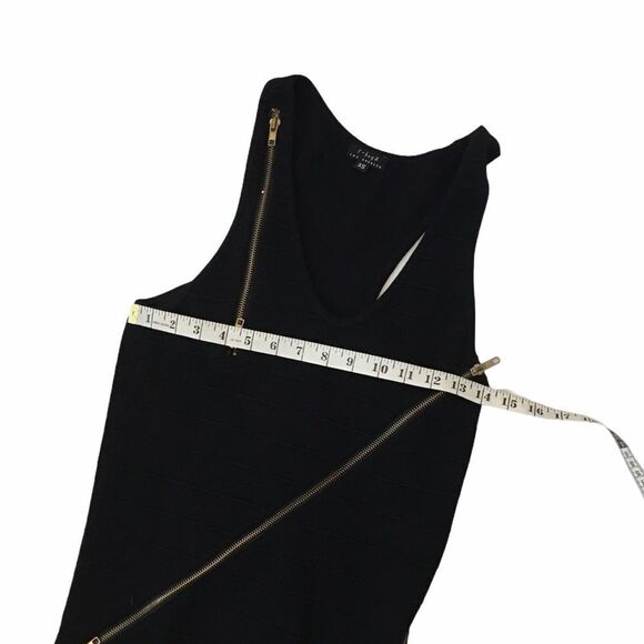 T BAGS Black Knit Bandage Dress Zipper Detailing - Picture 8 of 10